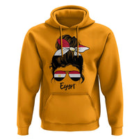 Egyptian Flag Messy Bun Girl Hoodie Patriotic Egypt Women