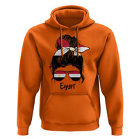 Egyptian Flag Messy Bun Girl Hoodie Patriotic Egypt Women