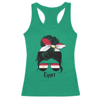 Egyptian Flag Messy Bun Girl Racerback Tank Top Patriotic Egypt Women