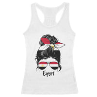 Egyptian Flag Messy Bun Girl Racerback Tank Top Patriotic Egypt Women