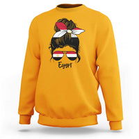 Egyptian Flag Messy Bun Girl Sweatshirt Patriotic Egypt Women