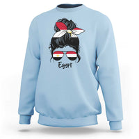 Egyptian Flag Messy Bun Girl Sweatshirt Patriotic Egypt Women