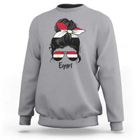 Egyptian Flag Messy Bun Girl Sweatshirt Patriotic Egypt Women