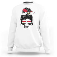 Egyptian Flag Messy Bun Girl Sweatshirt Patriotic Egypt Women