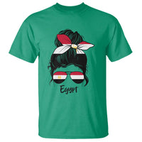Egyptian Flag Messy Bun Girl T Shirt Patriotic Egypt Women