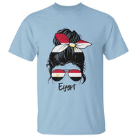 Egyptian Flag Messy Bun Girl T Shirt Patriotic Egypt Women