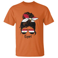 Egyptian Flag Messy Bun Girl T Shirt Patriotic Egypt Women