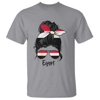 Egyptian Flag Messy Bun Girl T Shirt Patriotic Egypt Women