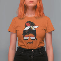 Egyptian Flag Messy Bun Girl T Shirt For Women Patriotic Egypt Women