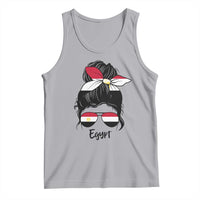Egyptian Flag Messy Bun Girl Tank Top Patriotic Egypt Women