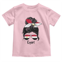 Egyptian Flag Messy Bun Girl Toddler T Shirt Patriotic Egypt Women