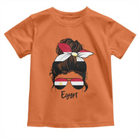 Egyptian Flag Messy Bun Girl Toddler T Shirt Patriotic Egypt Women