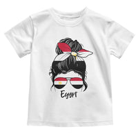 Egyptian Flag Messy Bun Girl Toddler T Shirt Patriotic Egypt Women