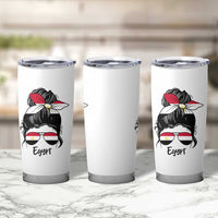 Egyptian Flag Messy Bun Girl Tumbler Cup Patriotic Egypt Women