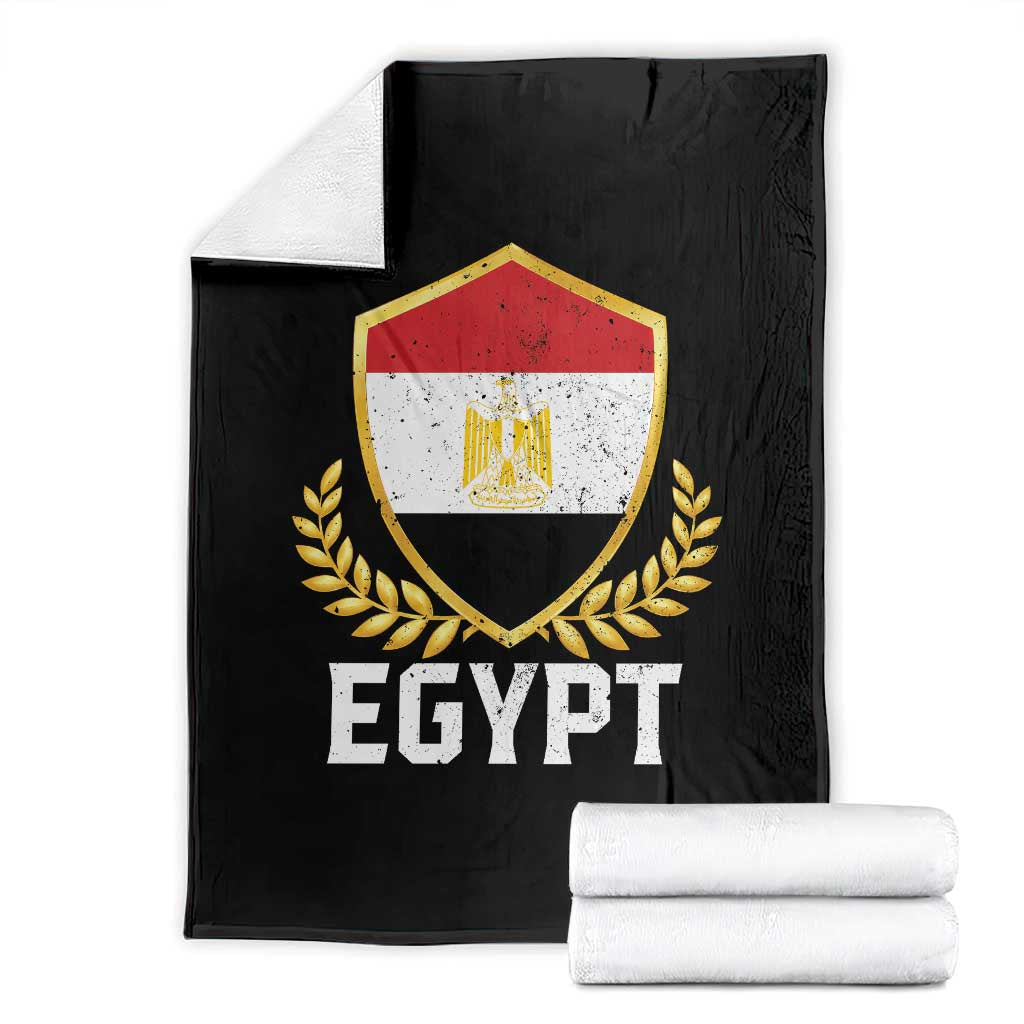 Egypt Coat of Arms Gold Shield Crest Throw Blanket Patriotic Egyptian Flag Heritage Pride