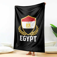 Egypt Coat of Arms Gold Shield Crest Throw Blanket Patriotic Egyptian Flag Heritage Pride