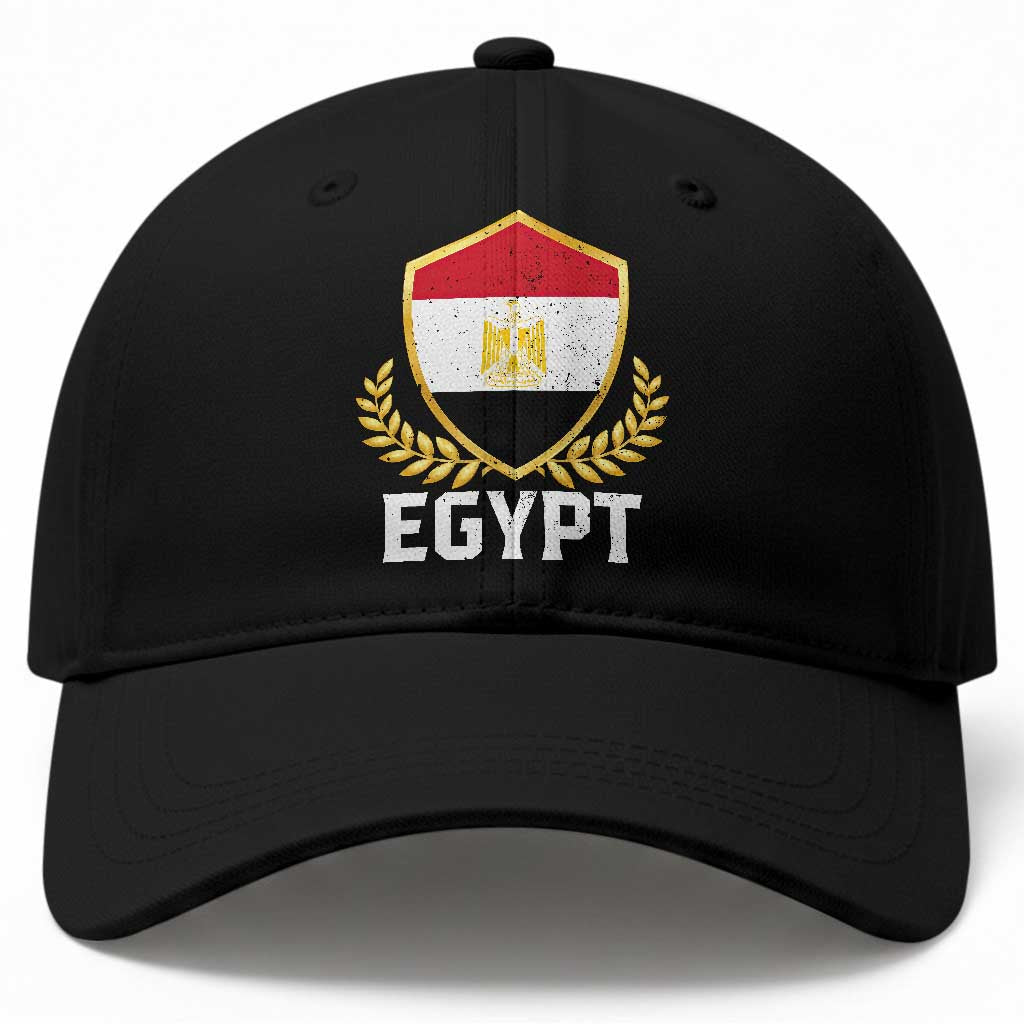 Egypt Coat of Arms Gold Shield Crest Baseball Cap Patriotic Egyptian Flag Heritage Pride