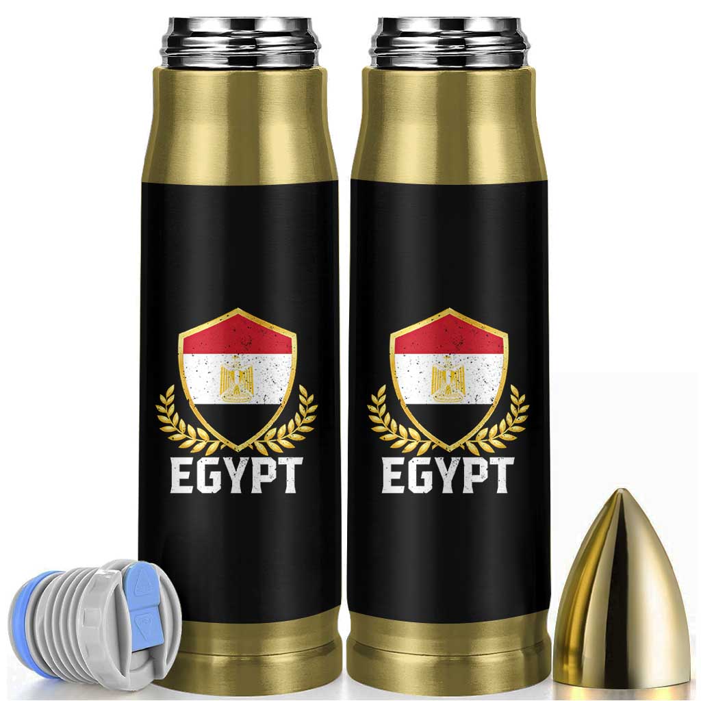 Egypt Coat of Arms Gold Shield Crest Bullet Tumbler Patriotic Egyptian Flag Heritage Pride