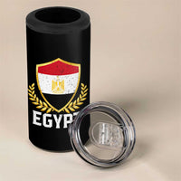 Egypt Coat of Arms Gold Shield Crest 4 in 1 Can Cooler Tumbler Patriotic Egyptian Flag Heritage Pride
