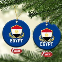 Egypt Coat of Arms Gold Shield Crest Ceramic Ornament Patriotic Egyptian Flag Heritage Pride