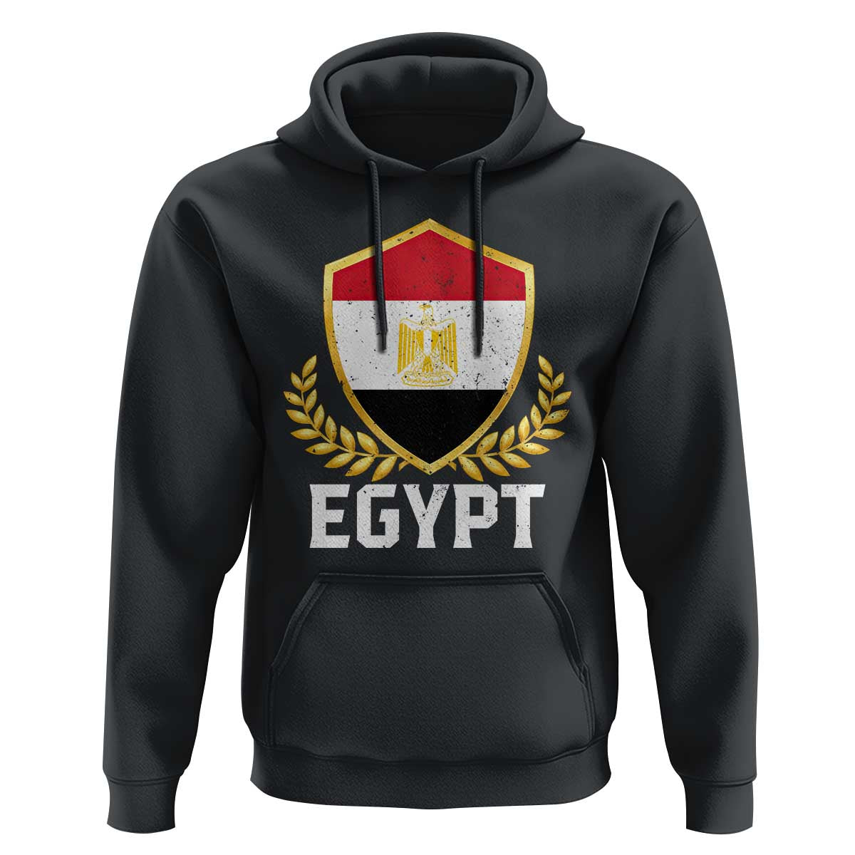 Egypt Coat of Arms Gold Shield Crest Hoodie Patriotic Egyptian Flag Heritage Pride