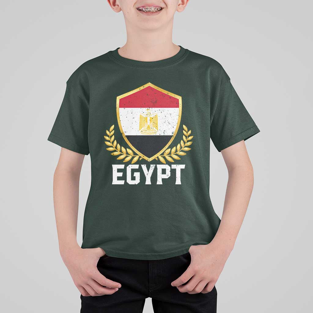 Egypt Coat of Arms Gold Shield Crest T Shirt For Kid Patriotic Egyptian Flag Heritage Pride
