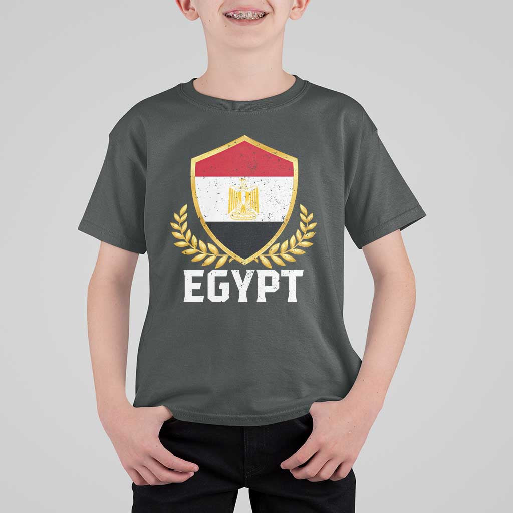 Egypt Coat of Arms Gold Shield Crest T Shirt For Kid Patriotic Egyptian Flag Heritage Pride