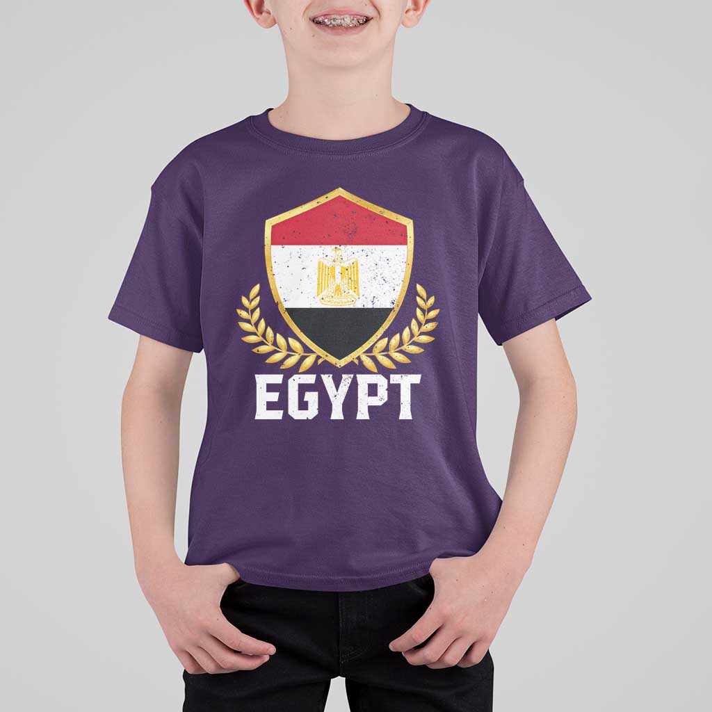 Egypt Coat of Arms Gold Shield Crest T Shirt For Kid Patriotic Egyptian Flag Heritage Pride