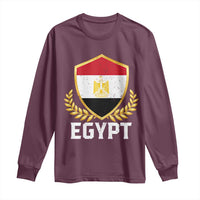 Egypt Coat of Arms Gold Shield Crest Long Sleeve Shirt Patriotic Egyptian Flag Heritage Pride