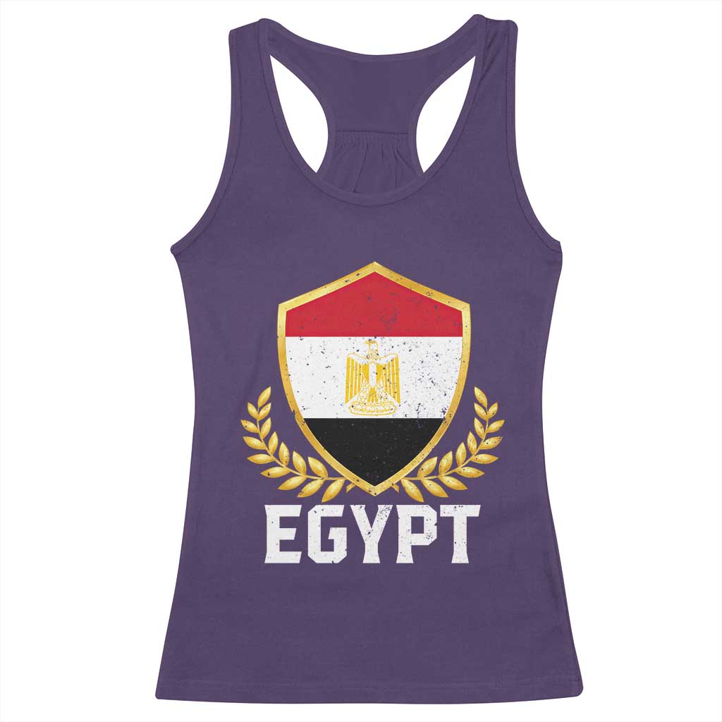 Egypt Coat of Arms Gold Shield Crest Racerback Tank Top Patriotic Egyptian Flag Heritage Pride