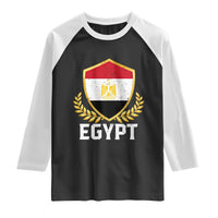 Egypt Coat of Arms Gold Shield Crest Raglan Shirt Patriotic Egyptian Flag Heritage Pride