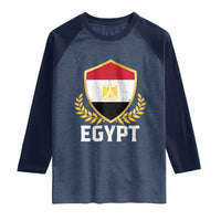 Egypt Coat of Arms Gold Shield Crest Raglan Shirt Patriotic Egyptian Flag Heritage Pride