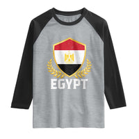 Egypt Coat of Arms Gold Shield Crest Raglan Shirt Patriotic Egyptian Flag Heritage Pride