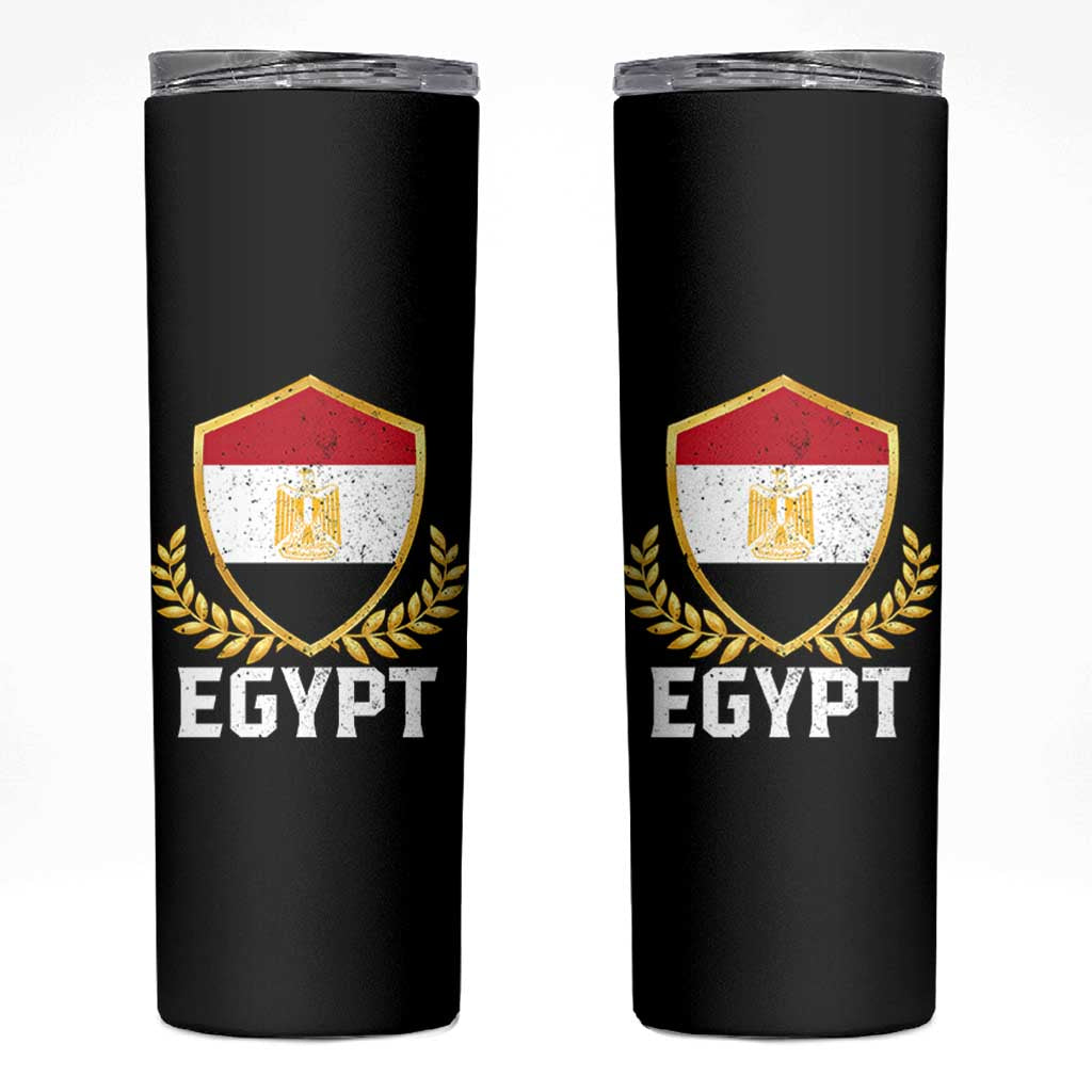 Egypt Coat of Arms Gold Shield Crest Skinny Tumbler Patriotic Egyptian Flag Heritage Pride