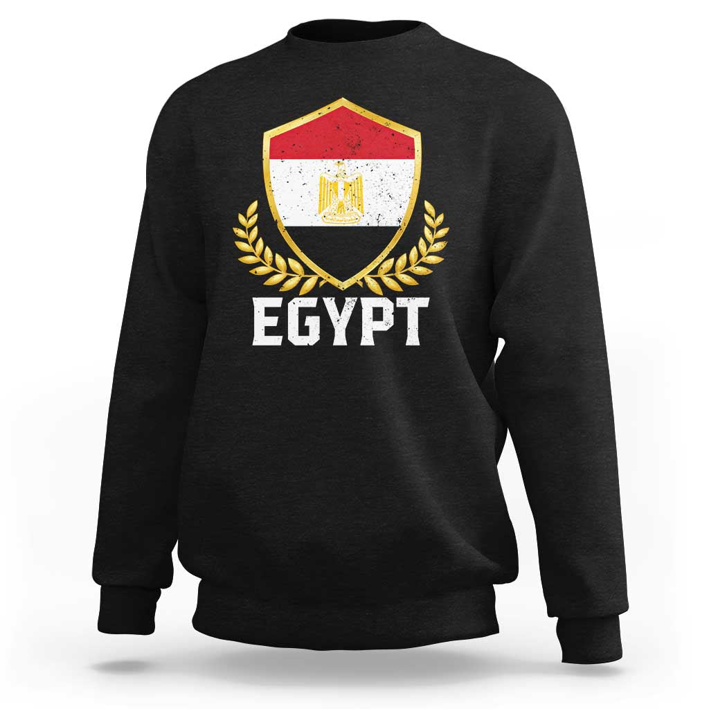 Egypt Coat of Arms Gold Shield Crest Sweatshirt Patriotic Egyptian Flag Heritage Pride