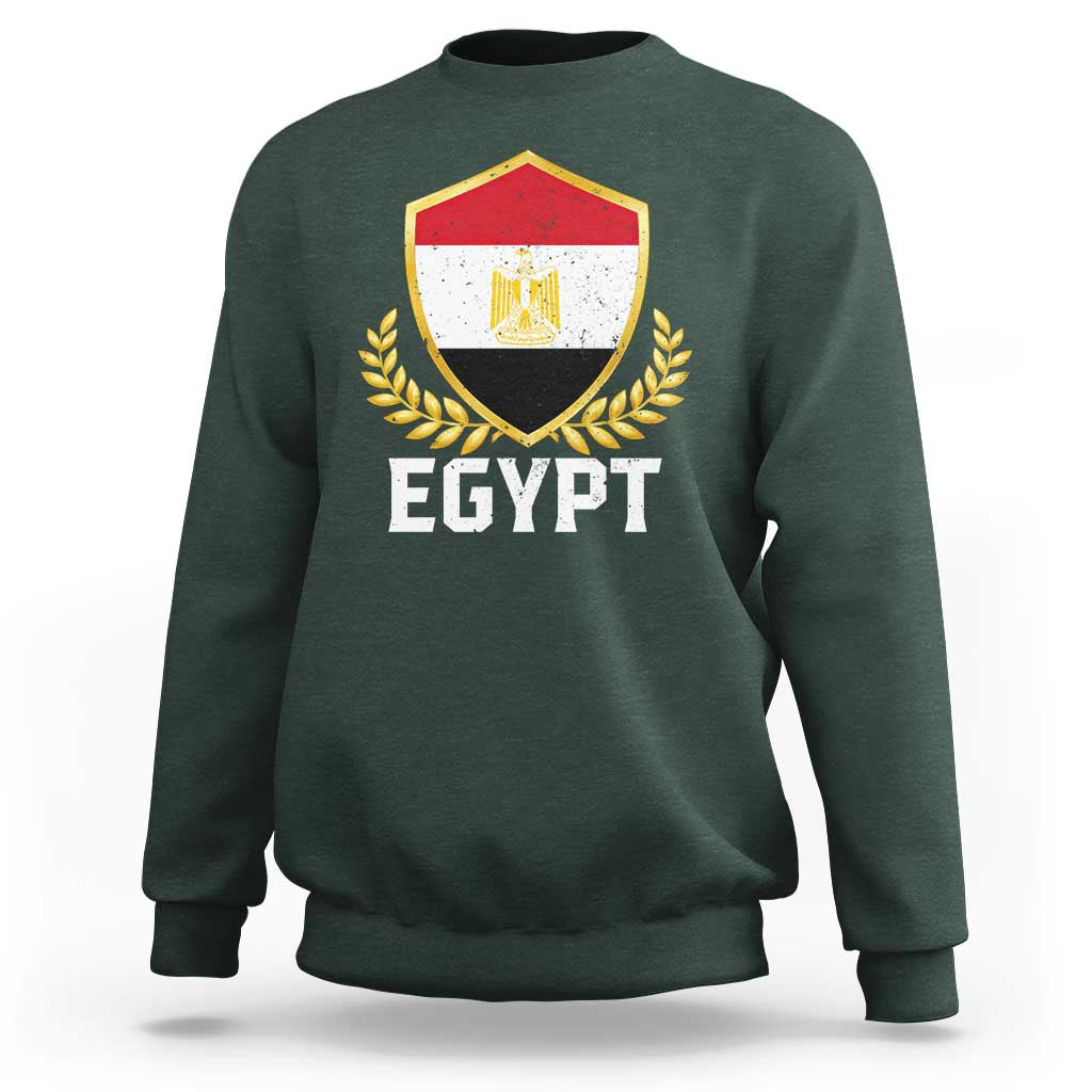 Egypt Coat of Arms Gold Shield Crest Sweatshirt Patriotic Egyptian Flag Heritage Pride