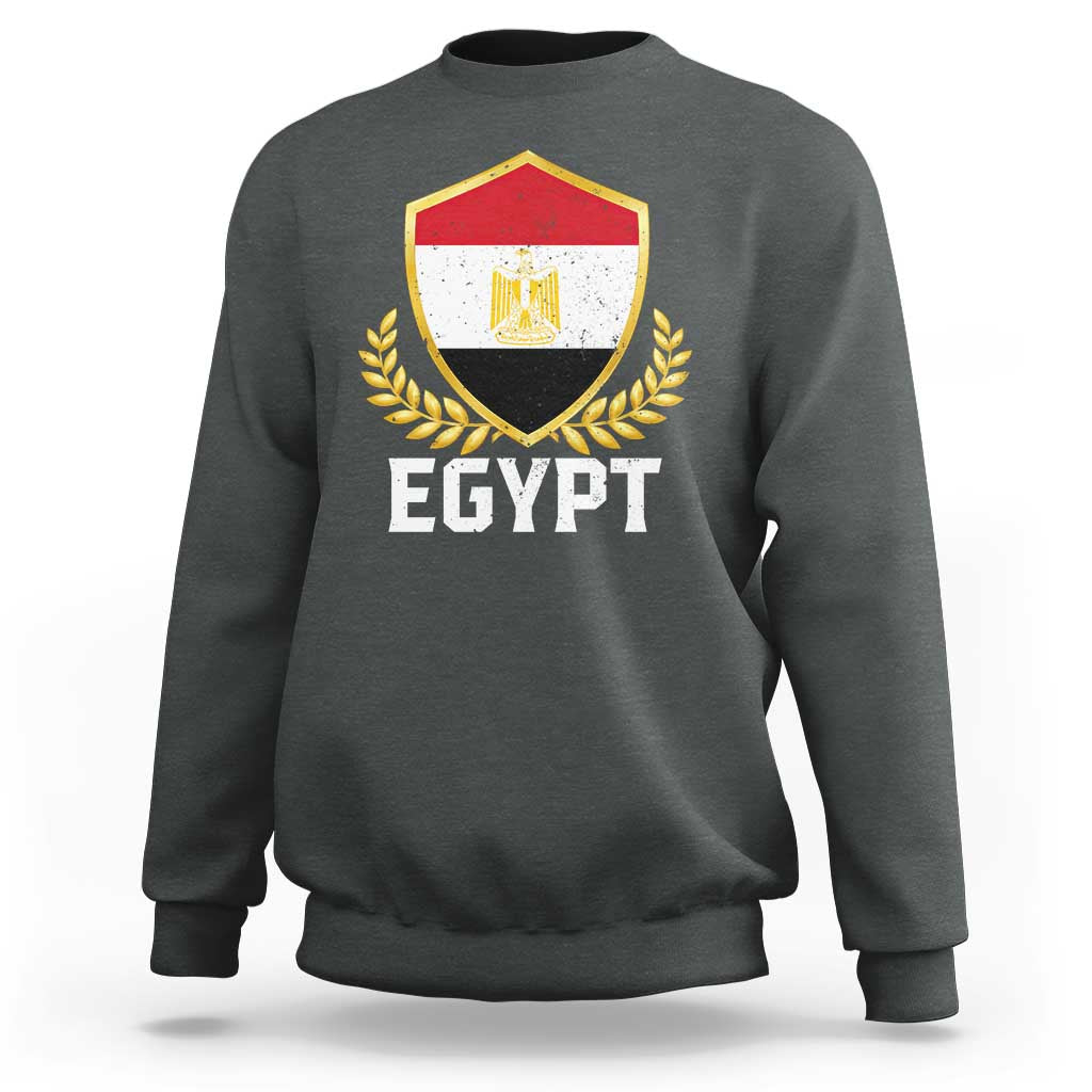 Egypt Coat of Arms Gold Shield Crest Sweatshirt Patriotic Egyptian Flag Heritage Pride