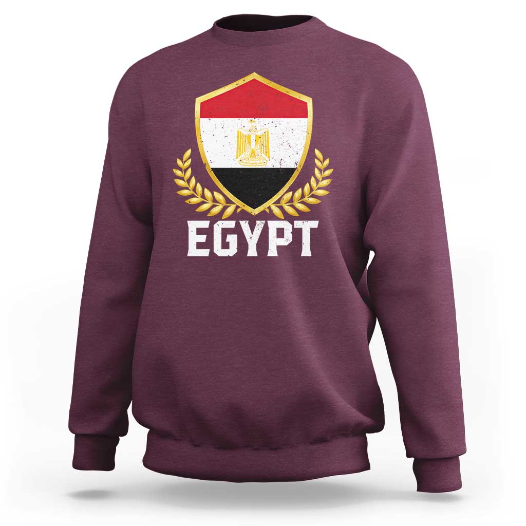 Egypt Coat of Arms Gold Shield Crest Sweatshirt Patriotic Egyptian Flag Heritage Pride
