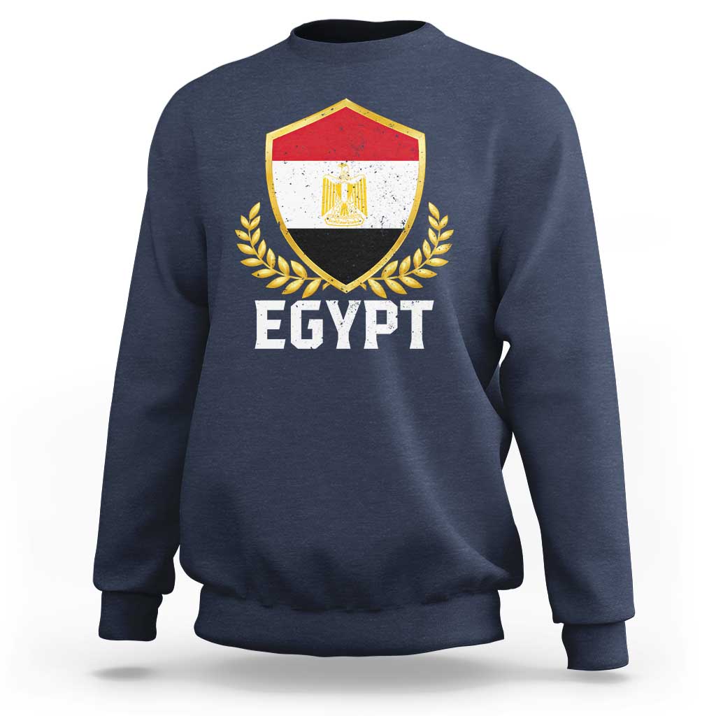 Egypt Coat of Arms Gold Shield Crest Sweatshirt Patriotic Egyptian Flag Heritage Pride