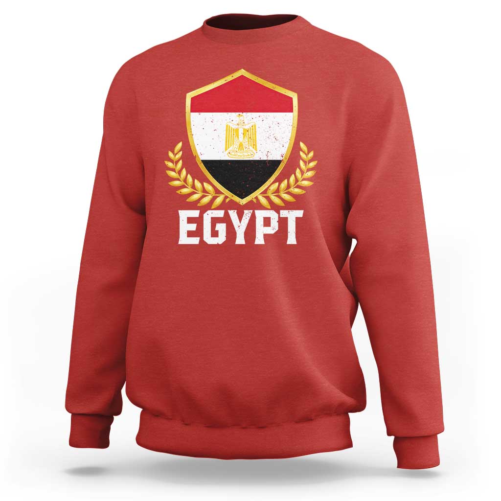 Egypt Coat of Arms Gold Shield Crest Sweatshirt Patriotic Egyptian Flag Heritage Pride