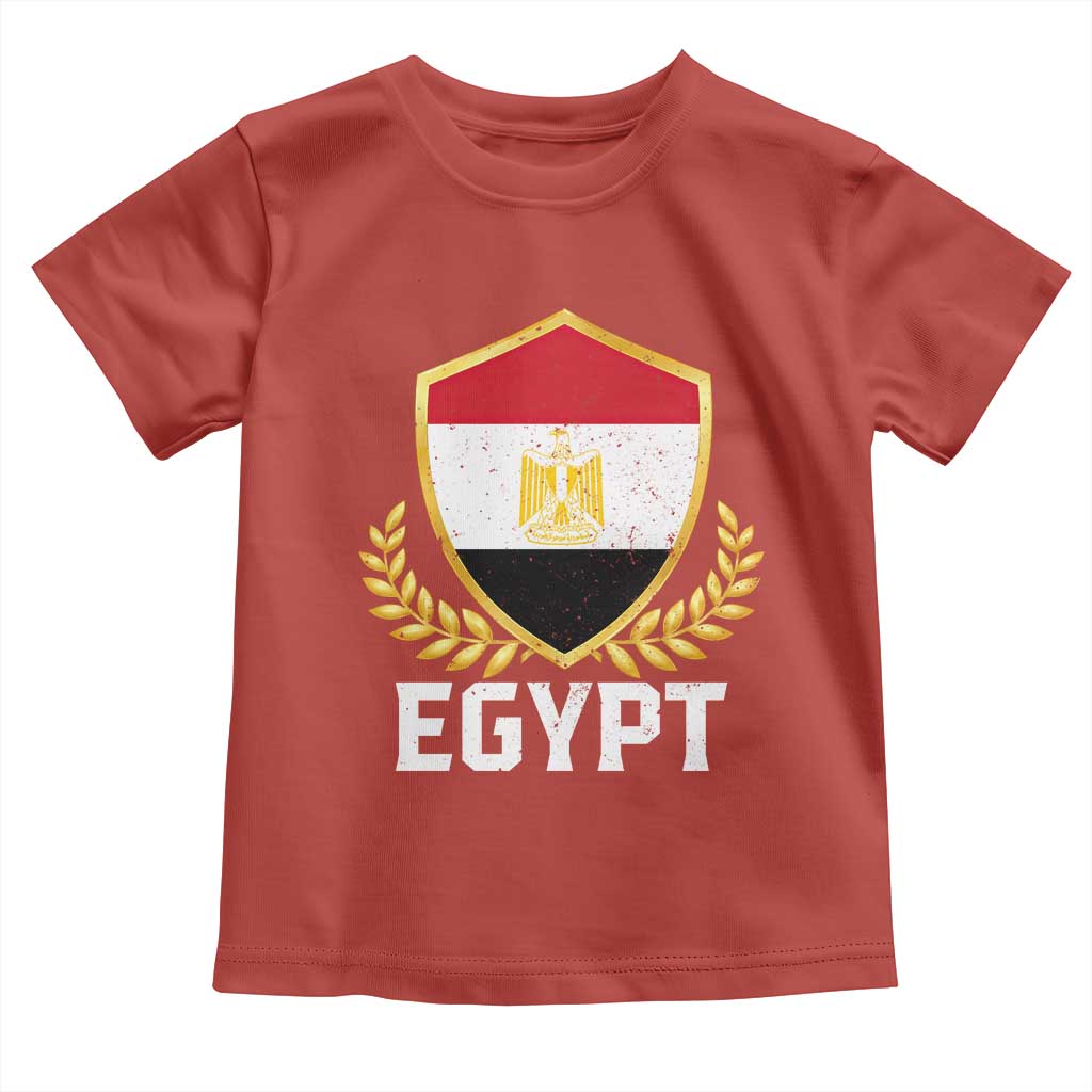 Egypt Coat of Arms Gold Shield Crest Toddler T Shirt Patriotic Egyptian Flag Heritage Pride