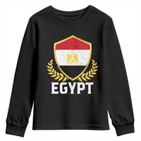 Egypt Coat of Arms Gold Shield Crest Youth Sweatshirt Patriotic Egyptian Flag Heritage Pride