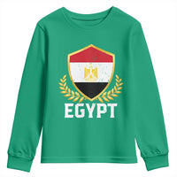 Egypt Coat of Arms Gold Shield Crest Youth Sweatshirt Patriotic Egyptian Flag Heritage Pride