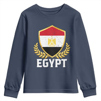 Egypt Coat of Arms Gold Shield Crest Youth Sweatshirt Patriotic Egyptian Flag Heritage Pride