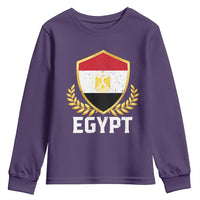 Egypt Coat of Arms Gold Shield Crest Youth Sweatshirt Patriotic Egyptian Flag Heritage Pride