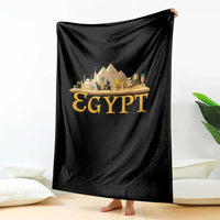 Ancient Egypt Pyramids Sphinx Graphic Throw Blanket Vintage Egypt Anubis History Buff Travel Souvenir