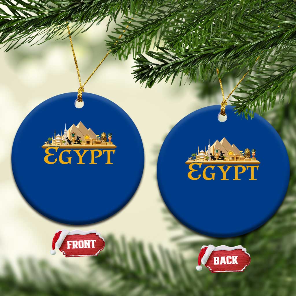 Ancient Egypt Pyramids Sphinx Graphic Ceramic Ornament Vintage Egypt Anubis History Buff Travel Souvenir