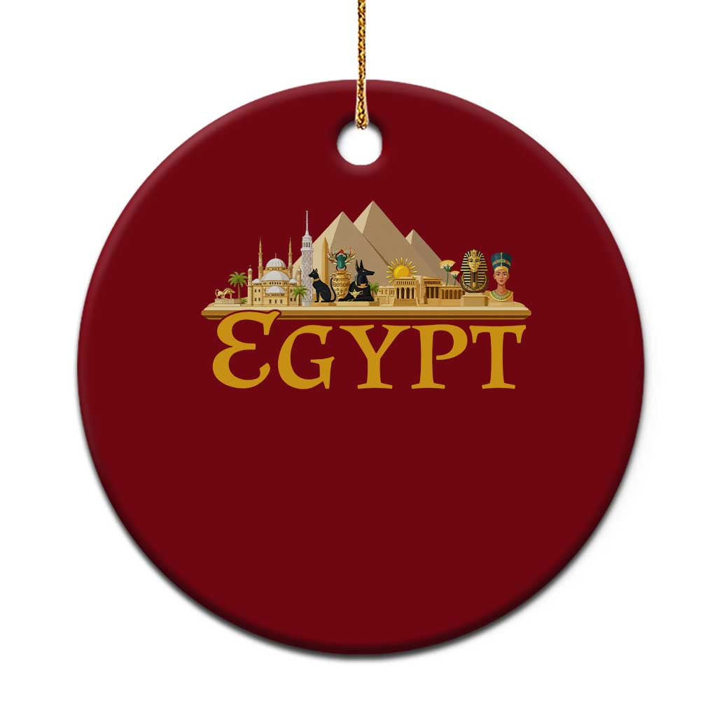 Ancient Egypt Pyramids Sphinx Graphic Ceramic Ornament Vintage Egypt Anubis History Buff Travel Souvenir