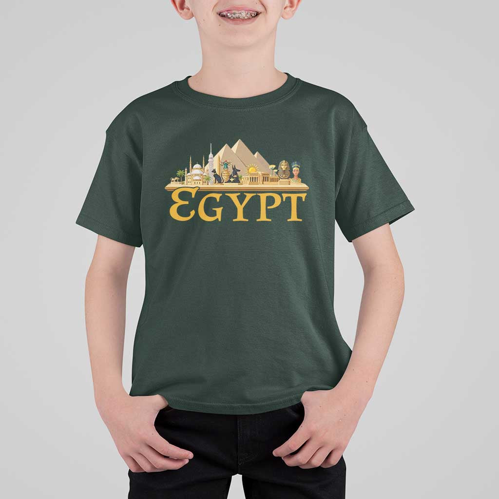 Ancient Egypt Pyramids Sphinx Graphic T Shirt For Kid Vintage Egypt Anubis History Buff Travel Souvenir