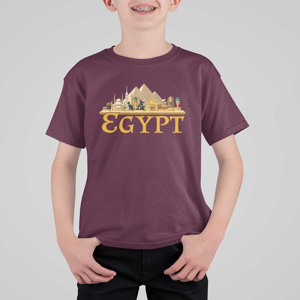 Ancient Egypt Pyramids Sphinx Graphic T Shirt For Kid Vintage Egypt Anubis History Buff Travel Souvenir
